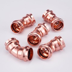 ROGVOC Copper Press Fitting 45 Degree Elbow Fittings, 5-Pcs 1 x 1 inch Heavy