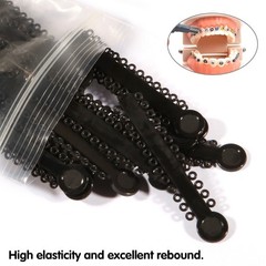1040 Dental Orthodontic Ligature Ties Elastic Rubber Band Black/Rainbow Colors