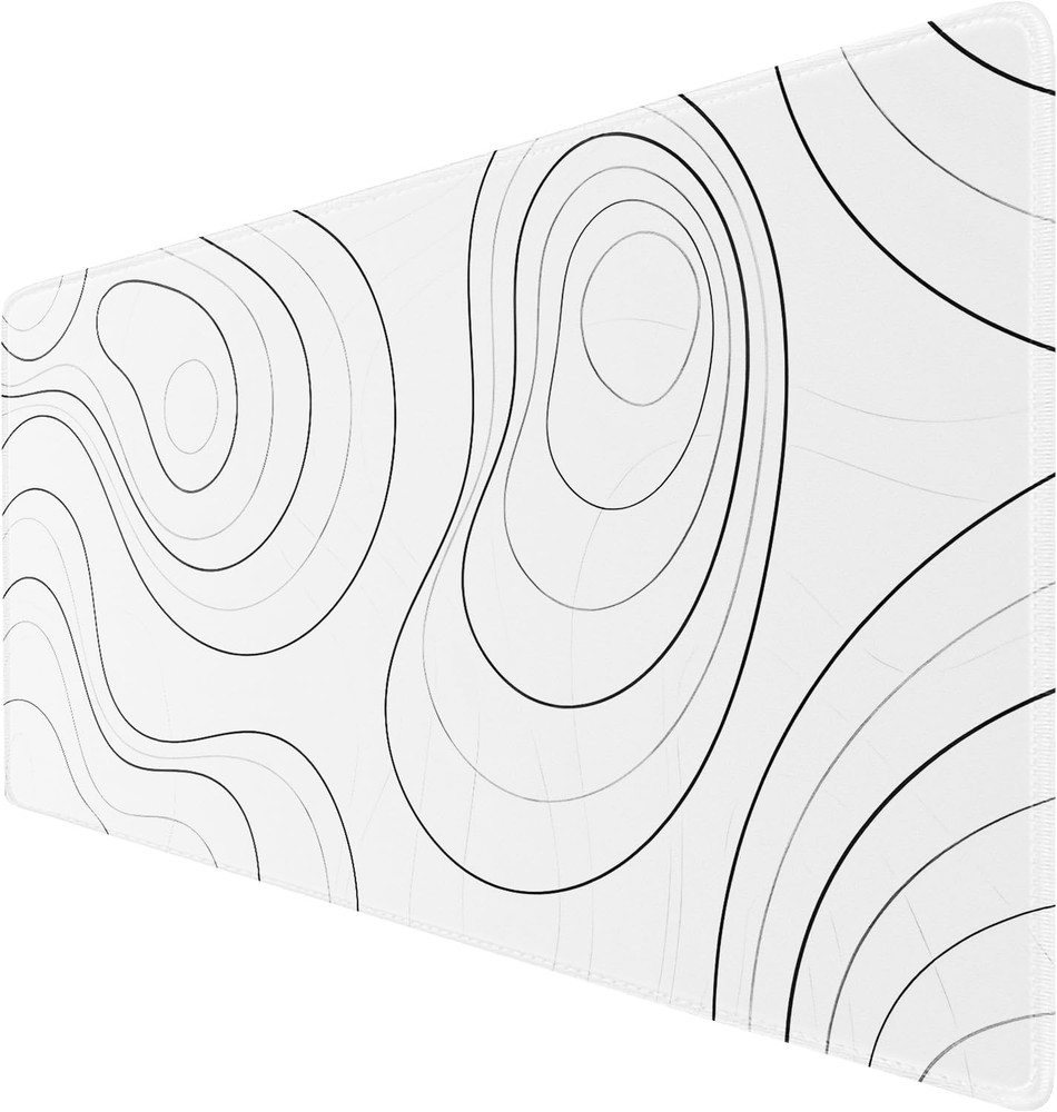Large Mouse Pad, 31.5″ x15.7″ 31.5 inches x 15.7 inches, White Black Lines