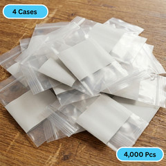 4000 Zip Seal Bags 12 x 15 White Block 2 Mil Poly 12″ x 15″ Writable Resealable