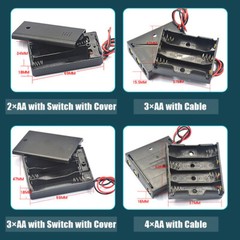 Batteries Box Case Storage With Wire Switch 1 ~ 8 x AA/AAA/18650 Battery Holder