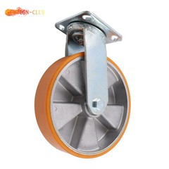 4 Pcs 8″ Aluminum Core Industrial Casters Caster Wheel With Brake 6000lbs Orange