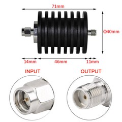DC-3GHz 30W SMA Male to Female Fixed Attenuator 15db 10db 20db 30db 40dB 50ohm
