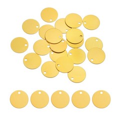 20Pcs Metal Stamping Tags Round Yellow Stamping Blanks for Pet Jewelry Making