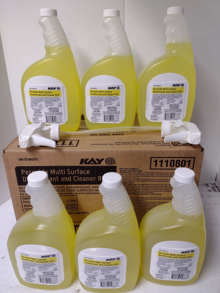 6pk Case Ecolab Virus Killer Peroxide Spray Surface Cleaner Disinfectant 32oz ea