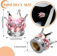 Bling Tire Valve Stem Caps, 4 Pack Pure Handmade Rhinestone Color: Silver/Pink