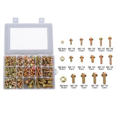 240 Pcs Flanged Bolts And Nuts Kit Grade 8.8 Metric M5 M6 M8 14 Sizes Bolts