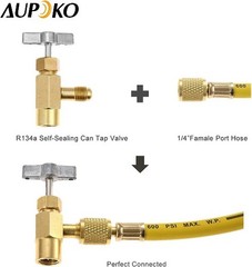 Self-Sealing Can Tap with Tank Adapter and Va Size: R134A Self-Sealing Can Tap