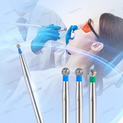 20PCS Dental FG Diamond Burs Taper Conical For High Speed Handpiece FrictionGrip