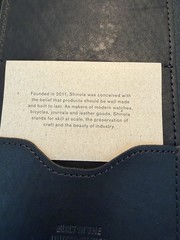 Shinola leather Journal Cover black notebook snap made in USA new w gift box