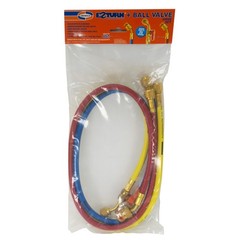 Uniweld Manifold Hoses 60in Red and Blue with EZ Turn Yellow with Ball Valve CFC