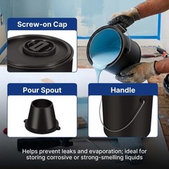 Plastic Paint Can Bucket 1 Gallon Pack of 2, w/Lid & Handle