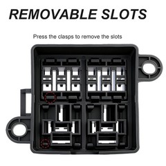 12V 6 Way Fuse Relay Box, 2 Relays and 6 ATC/ATO Blade Fuses, 4-Pin 80A Relay Bl