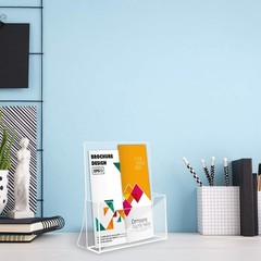 Acrylic Flyer Stand for Magazine, Menu – Clear, Pack of 6