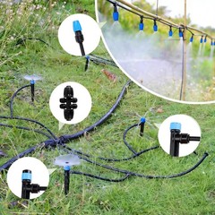 Garden Drip Irrigation System 230FT with 1/2″ & 1/4″ Tubing – Adjustable