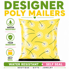 Dandelion Poly Mailers 6×9 Self Seal Designer Boutique Shipping Bags