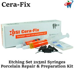 Dental Cera-Fix Repair Kit Porcelain Gel Ceramic Metal Etch Protecting Ceramgel