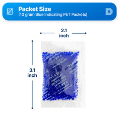 [500 Packets]10 Gram” Dry & Dry” Blue Indicating Silica Gel Packets – Reusable