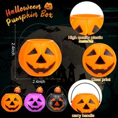 Lallisa 50 Halloween Mini Pumpkin 2.4 x inches, Orange, Black, Purple