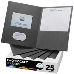 Two-Pocket Folders, Dark Gray Color, 25-Pack, Textured Paper, Matte Finish, L…