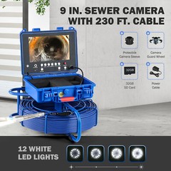 Sewer Camera 230ft/70m Pipe Inspection Camera 512hz Self-leveling Meter Counter