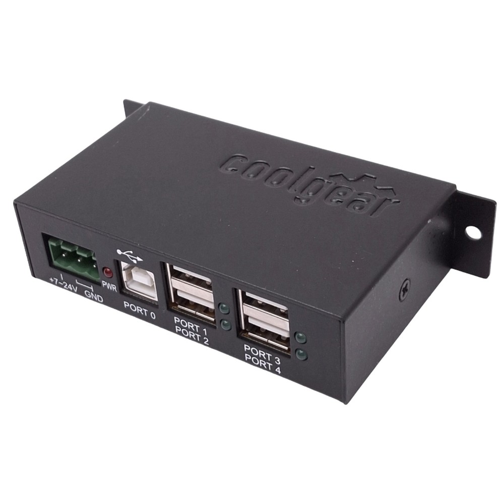Coolgear USBG-4u2ml Powered USB Hub w/ Status LEDs, 4-Port USB, 7-24VDC