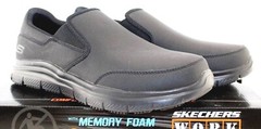 Skechers Men’s Work Shoes Memory Foam size 10 M & 10.5 M Slip-on Black NEW
