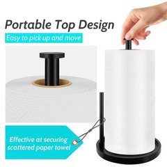Paper Towel Holder Countertop, Standing Paper Roll Holder with Anti Slip Weighte