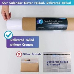 Wall-Mounted Extra Large Dry Erase Calendar: Includes Weekly & Yearly Planners