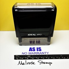 As Is No Warranty Rubber Stamp Purple Ink Self Inking Ideal 4913