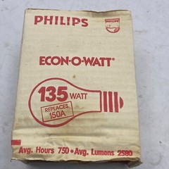 LOT OF 2 PHILIPS ECON-O-WATT Energy Saving Lamp 150A-135W Light Bulb PACK OF 2 ⭐