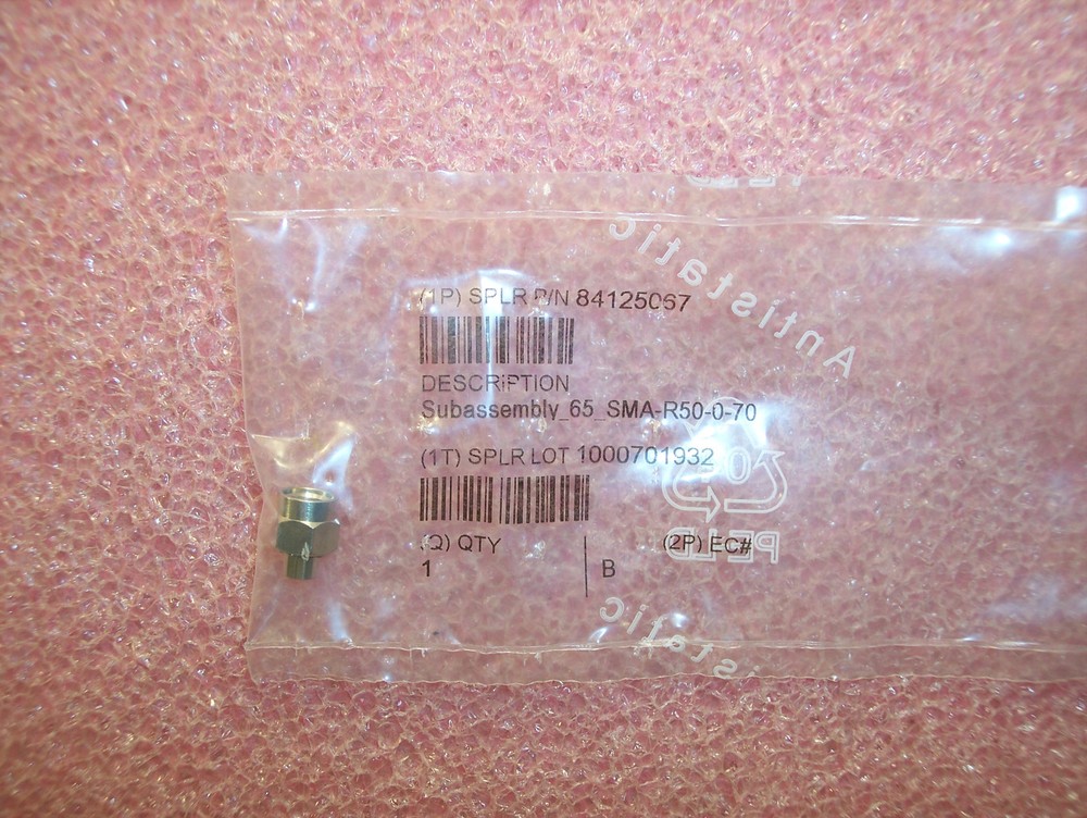 QTY (2) 65-SMA-R50-0-70 HUBERT+SUHNER REVERSE POLARITY SMA PLUGS 50 Ohm NOS