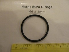 46mm ID x 52mm OD x 3mm thick O-ring. Buna-70. Quan 1.