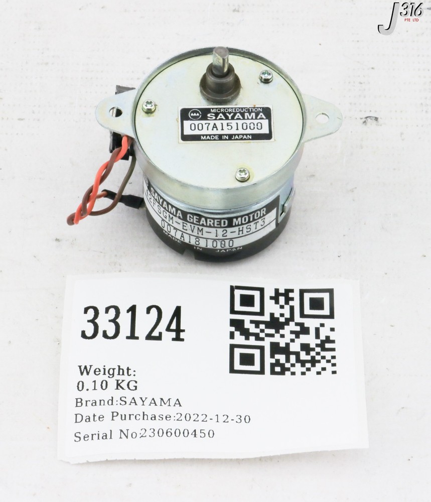 33124 SAYAMA GEARED MOTOR 42FSGM-EVM-12-HST3