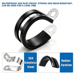 40PCS 3/4 Inch Cable Clamps 304 Stainless Steel Rubber Cushion Insulated Wire…