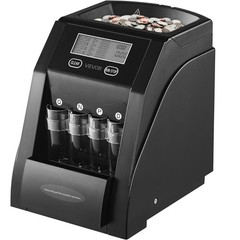 VEVOR USD Coin Sorter with LCD Screen Display Holds up to 200 Coins 4 Coin Tubes
