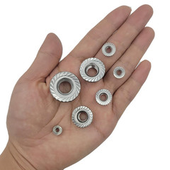 129Pcs Hex Flange Nuts Assortment Kit Stainless Steel 304(18-8) M3 M4 M5 M6 M8 M