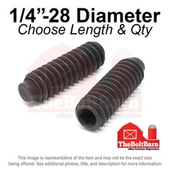 1/4″-28 Alloy Half Dog Point Socket Set Screw Fine Black Oxide (Pick Size & Qty)