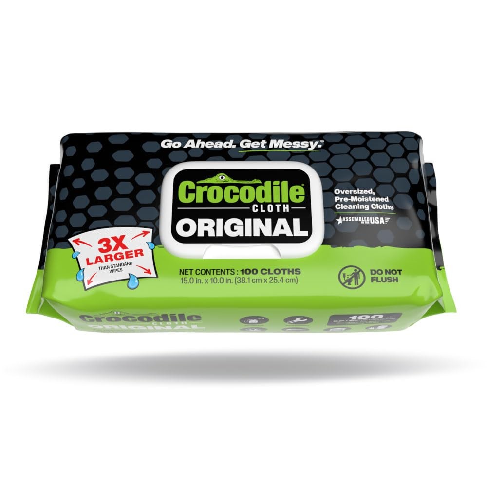 Crocodile Cloth Original Cleaning Wipes – 100 100 Count (Pack of 1), White