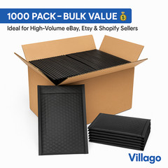 1000 #000 4×8 Black Poly Bubble Mailers Padded Envelopes Self Seal Bags
