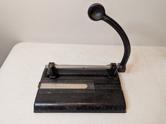 Master Hole Punch 1325PB Heavy-Duty 3-Hole Punch Black All Metal Made in USA