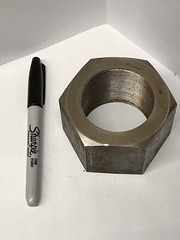 (1) 2″-12 Hex Nuts Grade 2, 2-12 Plain Steel Large Fine Thread, 2 inch nut -12