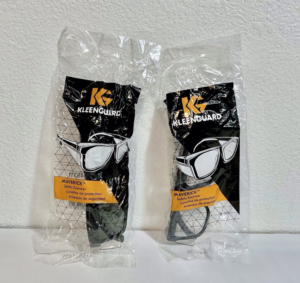 2 Pair of KleenGuard Maverick Anti Fog Z87+ Safety Glasses – 1 Smoke & 1 Clear