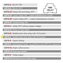 GEYA On Delay Off Delay Timer Relay Time Delay Relay AC/DC12V-240V 16A Din Rail