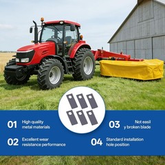 6Pcs Blade Kit For BDR-135, BDR-165, BDR-185 Drum Mowers, Replace KT4012,DM10454
