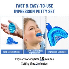12Pcs Dental Hydrophilic Firmer Teeth Impression Putty Fast Set Silicon Material