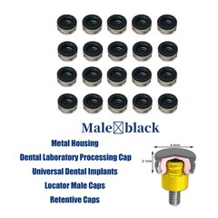 US Dental Locator Male Caps Inserts 20Pcs/Set –Overdenture Abutment Kit Implant