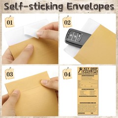 500 Pcs Drop Key Envelopes Auto Shop Repair Service Drop Box Self Adhesive