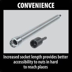 1/4 In. Hex Drive 9/16 In. 12-Point 12 In. Deep Hollow Socket