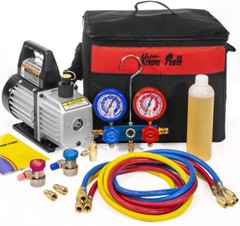 XtremepowerUS 3CFM 1/4 HP Vacuum Pump HVAC Refrigeration AC Manifold Gauge Set